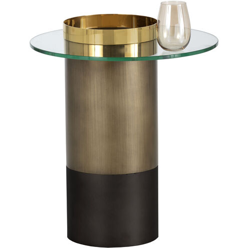 Haru 23.5 X 19.5 inch Clear / Gold End Table